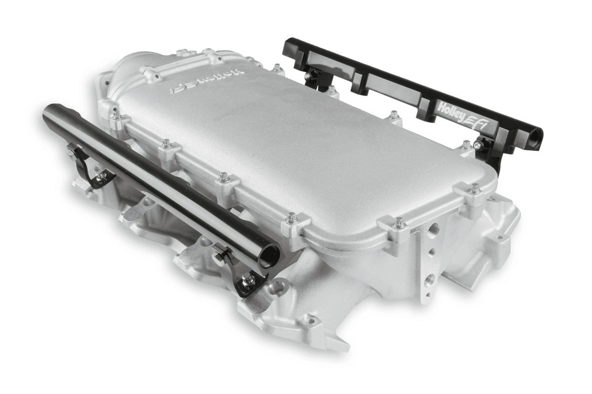 Holley Ultra Lo-Ram LS1/LS2/LS6 Intake Manifold w/ High Flow Fuel Rails - Natural thumbnail 2