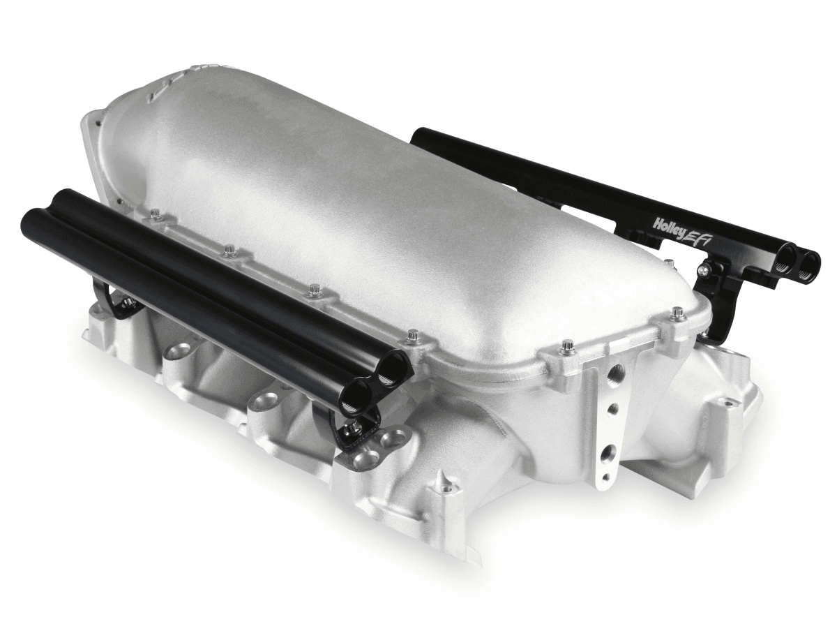 Holley Lo-Ram LS3 Intake Manifold w/ High Flow Fuel Rails - Satin (16-Injectors) thumbnail 3