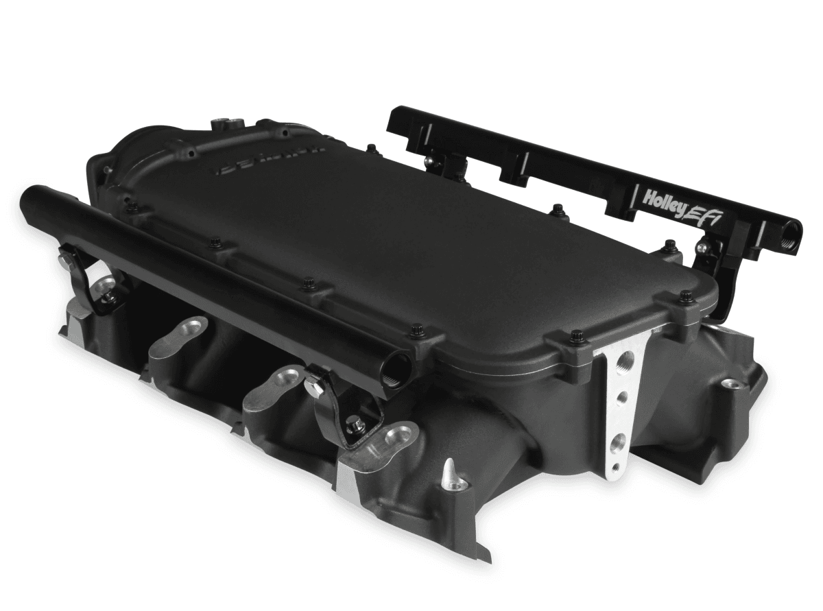 Holley Ultra Lo-Ram LS3/L92 Intake Manifold w/ High Flow Fuel Rails - Black thumbnail 3