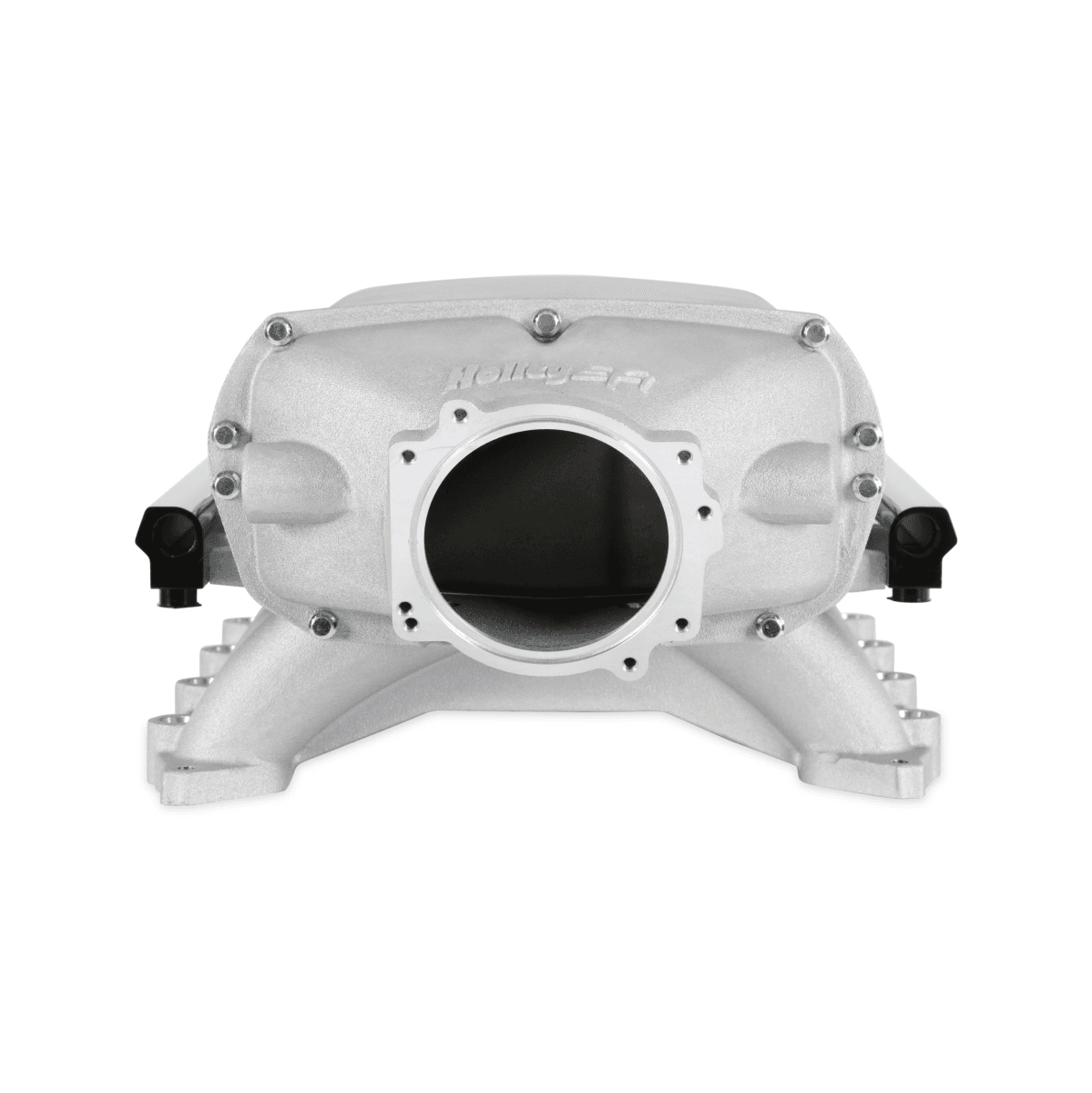 Holley Ultra Lo-Ram Coyote/Voodoo/Predator Intake Manifold w/ High Flow Fuel Rails - Natural (Round Inlet) thumbnail 3