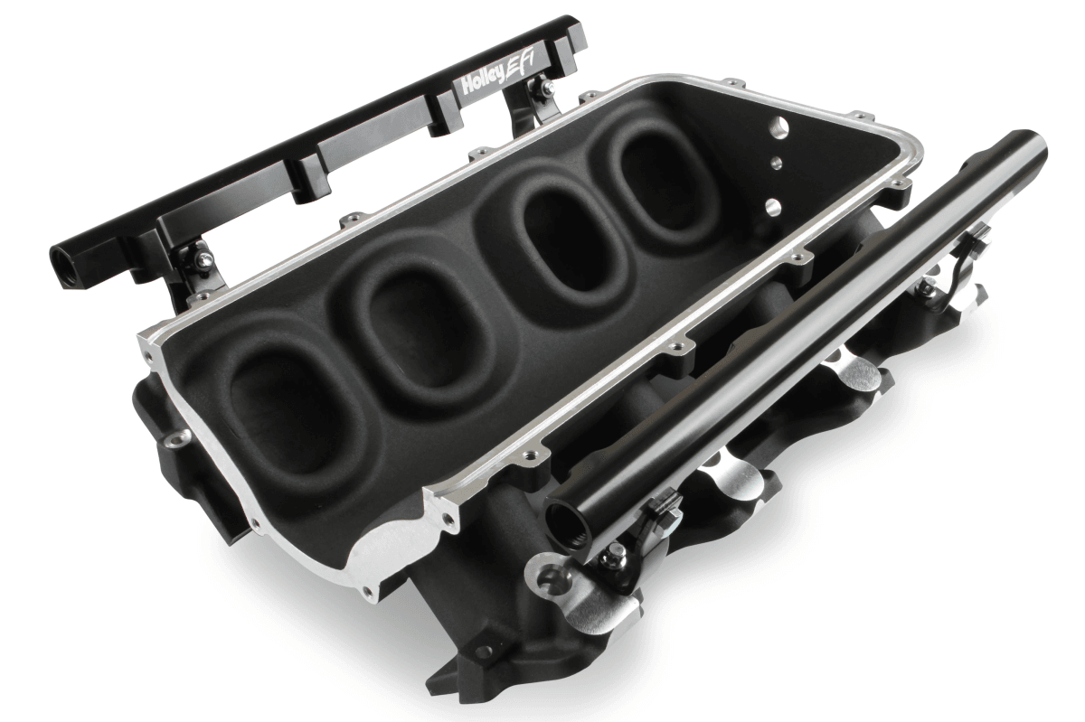 Holley Ultra Lo-Ram LS1/LS2/LS6 Intake Manifold w/ High Flow Fuel Rails - Black thumbnail 3