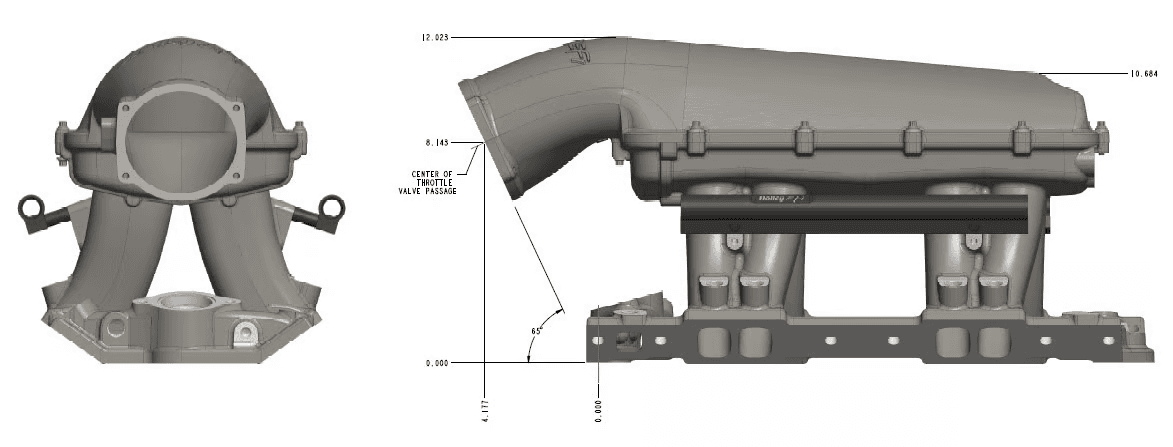 Holley Hi-Ram SBC 105MM Intake Manifold w/ High Flow Fuel Rails - Satin thumbnail 7