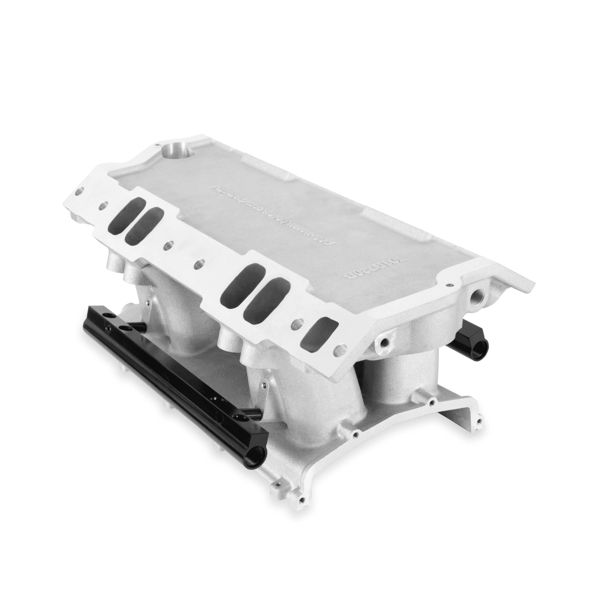 Holley Hi-Ram SBC 95MM Front-Feed Intake Manifold w/ High Flow Fuel Rails - Satin thumbnail 4
