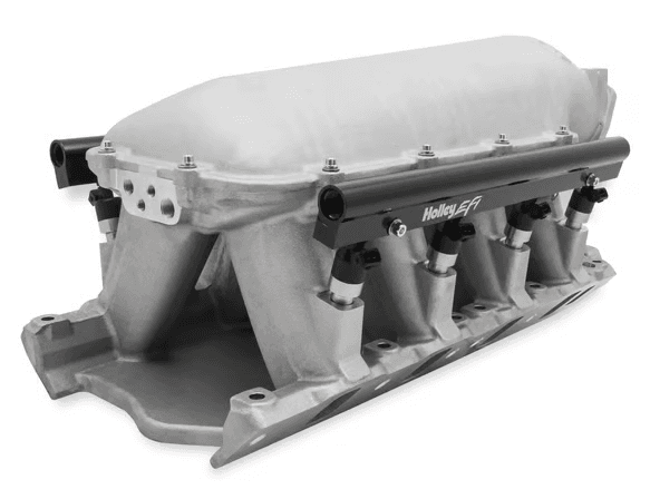 Holley Hi-Ram 351W SBF 105MM Intake Manifold w/ High Flow Fuel Rails - Satin (9.5 Deck) thumbnail 2