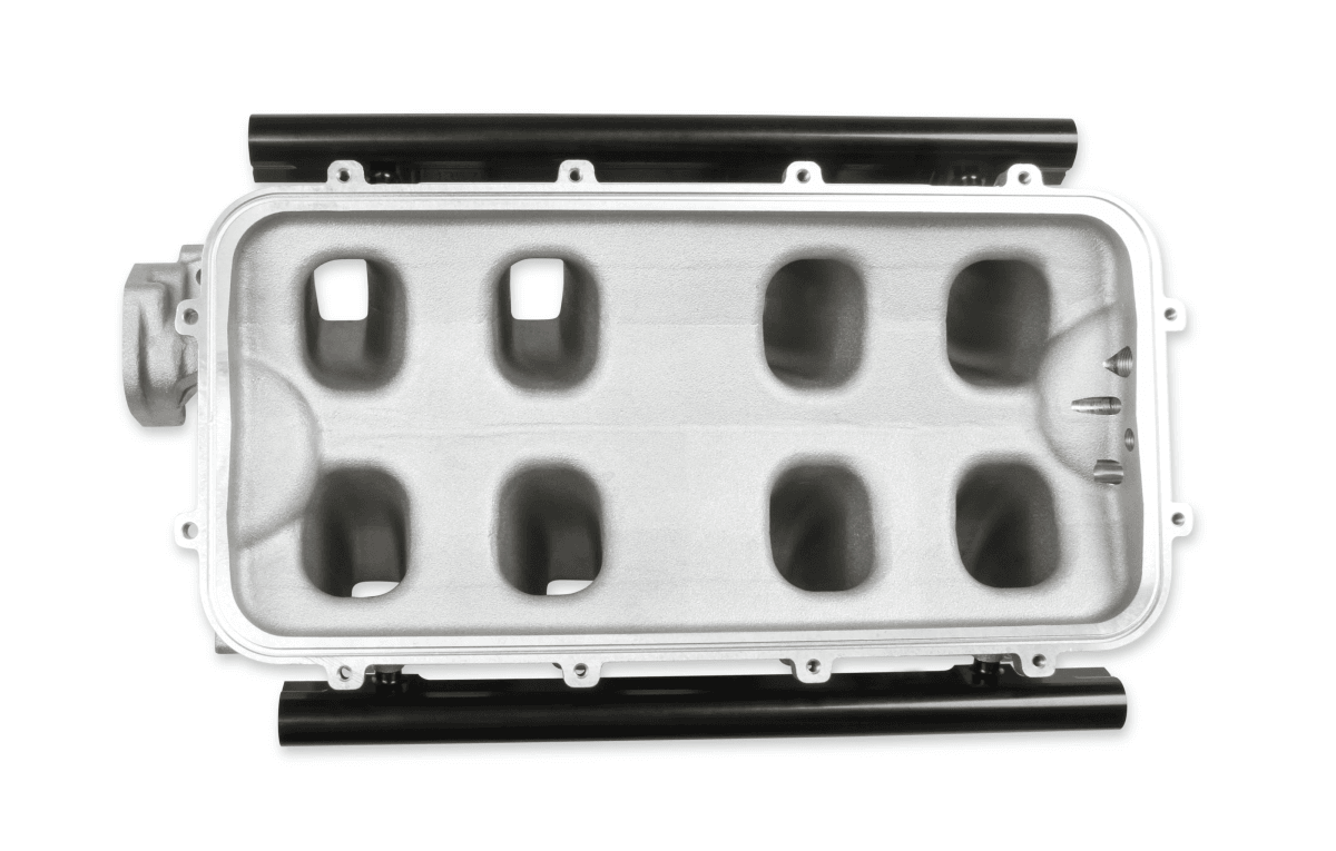 Holley Hi-Ram SBF 95MM Intake Manifold w/ High Flow Fuel Rails - Satin (8.2 Deck) thumbnail 5