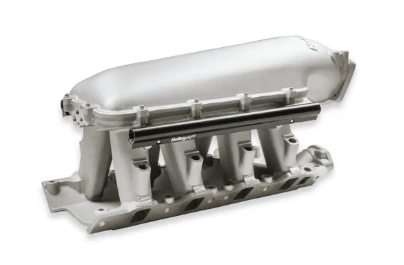 Holley Hi-Ram SBF 105MM Intake Manifold w/ High Flow Fuel Rails - Satin (8.2 Deck) thumbnail 2