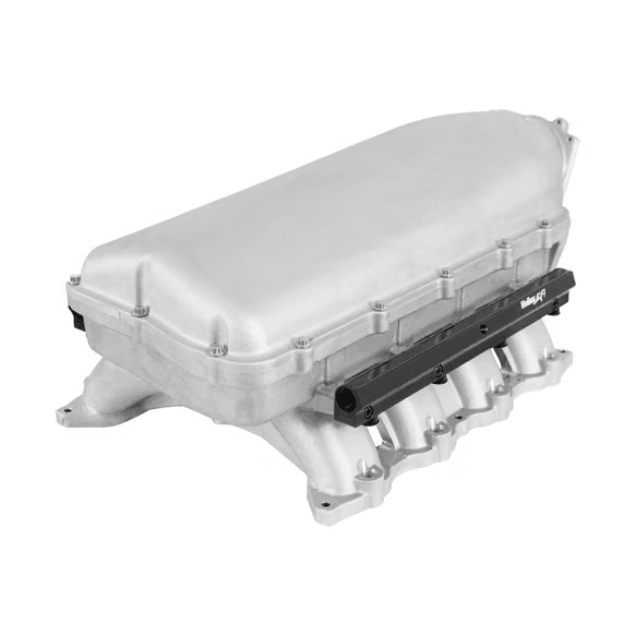 Holley Hi-Ram Coyote/Voodoo/Predator Intake Manifold w/ High Flow Fuel Rails - Satin (For 93MM GT500/GT350 Style Throttle Body & LS 4-Bolt Throttle Bodies) thumbnail 2