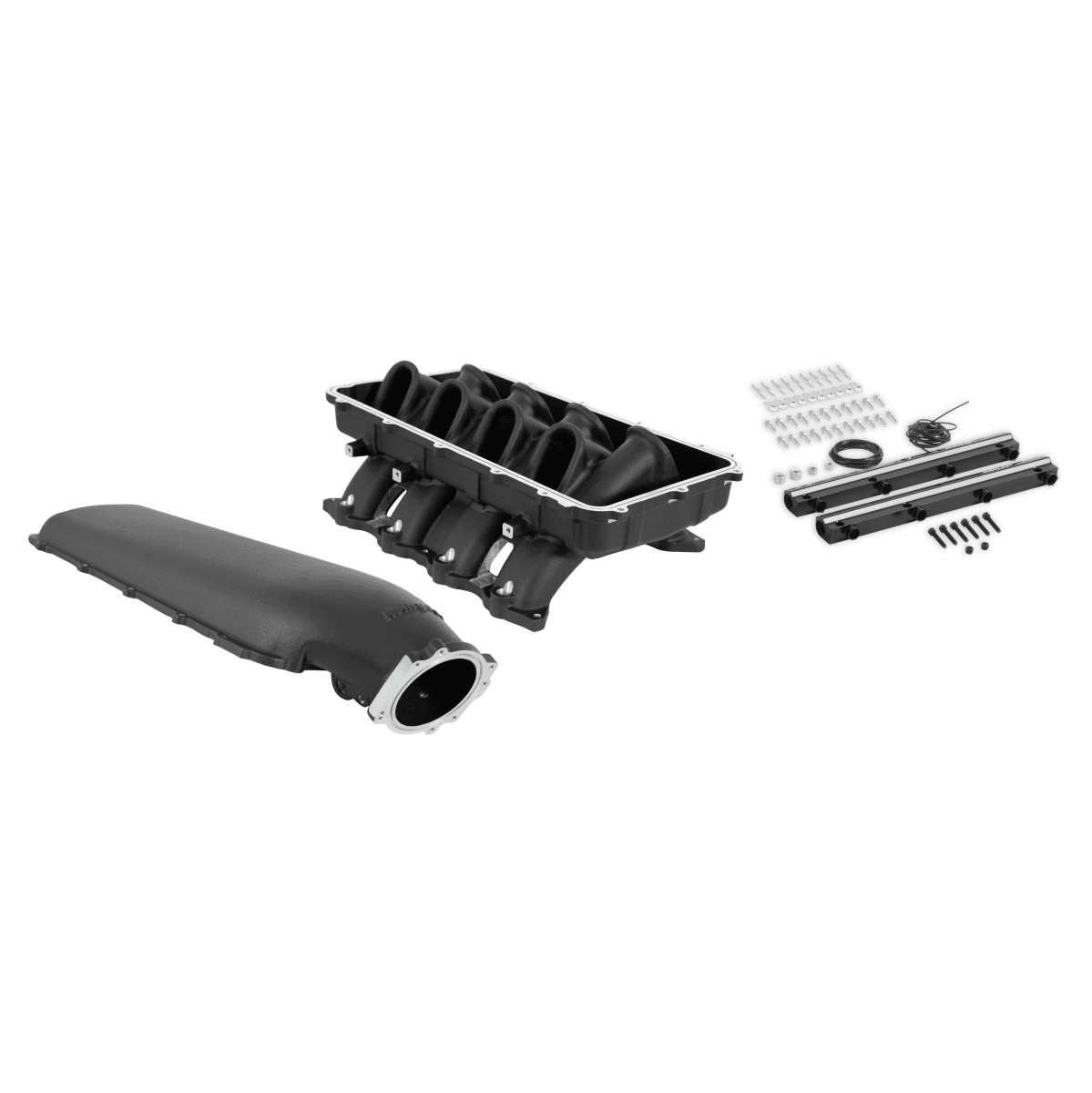 Holley Hi-Ram Coyote/Voodoo/Predator Intake Manifold w/ High Flow Fuel Rails - Black (For 93MM GT500/GT350 Style Throttle Body & LS 4-Bolt Throttle Bodies) thumbnail 3