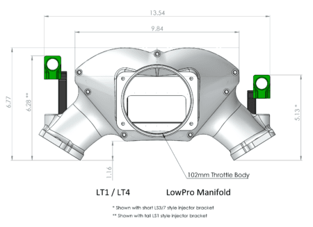Frankenstein LT Billet LowPro DI Only Intake Manifold - Anodized Black Finish  (2000HP Rated) thumbnail 5