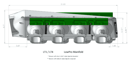 Frankenstein LT Billet LowPro DI Only Intake Manifold - Anodized Black Finish  (2000HP Rated) thumbnail 4