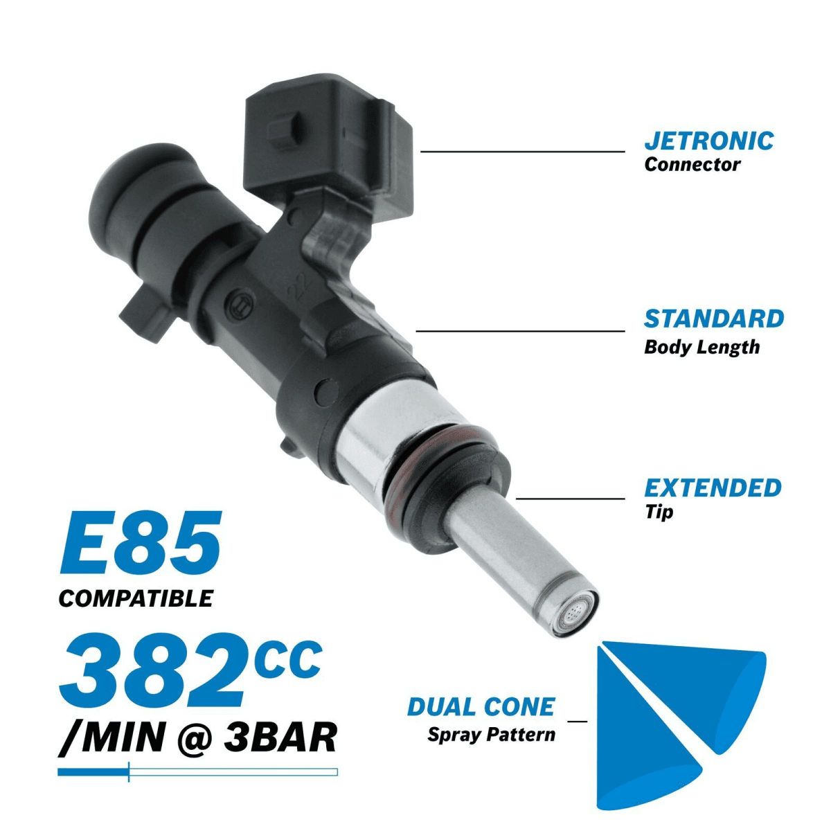 Genuine Bosch 0280158124 382cc 36LB EV14 Fuel Injector - 1 (E85 Compatible) thumbnail 2