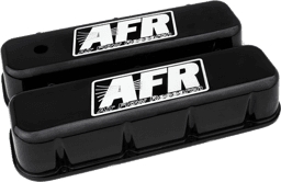 AFR BBC Aluminum Valve Covers CNC Engraved, Black Powder Coat