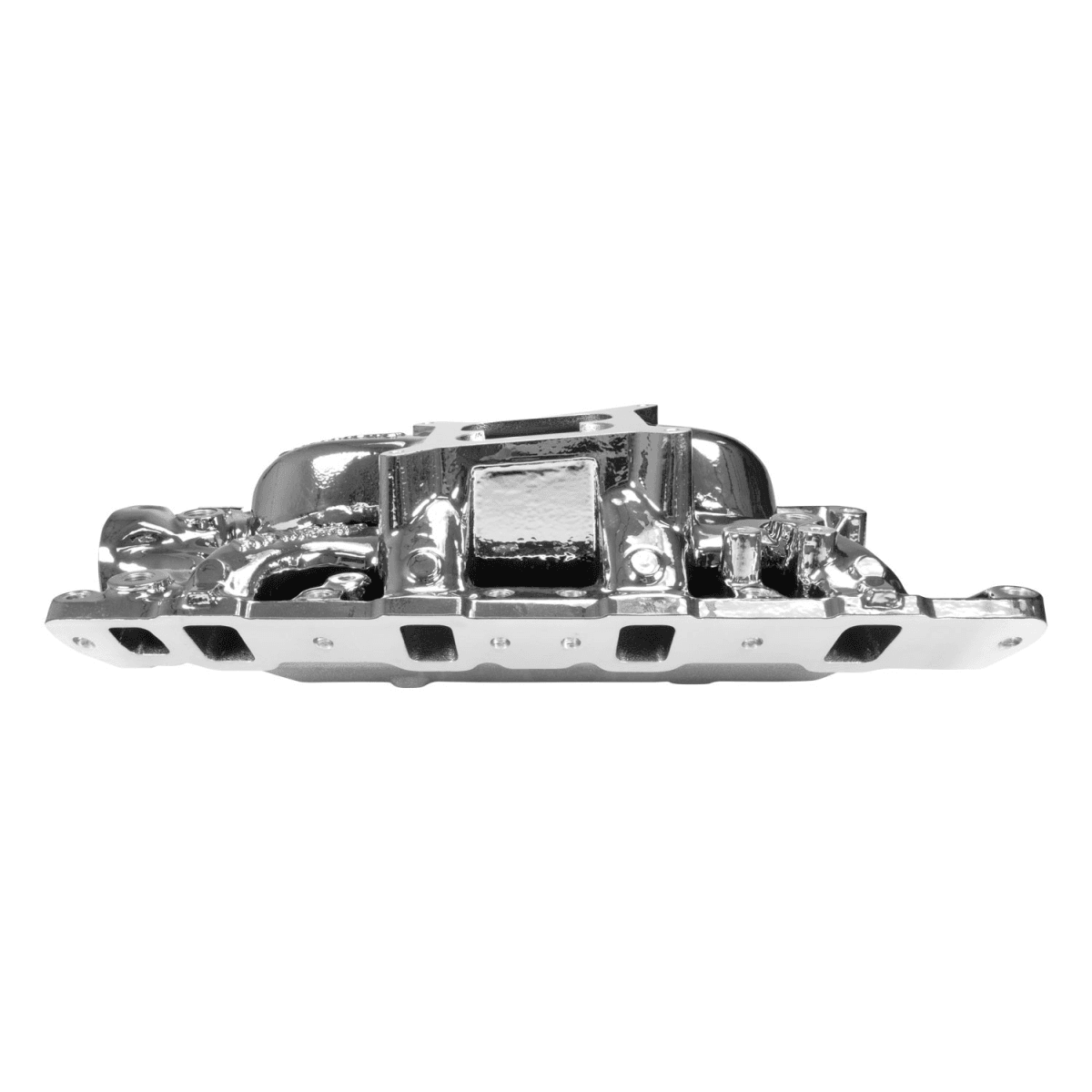 Edelbrock Performer RPM Air-Gap Dual Plane Intake Manifold for SBF 302/331/347 w/ Holley 4150 Pattern - Chrome Plasma thumbnail 4