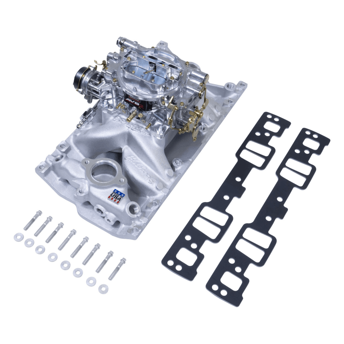 Edelbrock Performer RPM SBC Intake Manifold w/ 800 CFM AVS2 Carburetor - Electric Choke