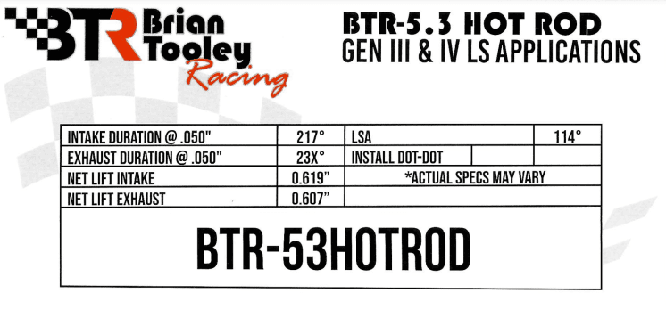 BTR Hot Rod v2 Camshaft W/ Valve Train Components For LS Engines - 80+ HP Gain thumbnail 3