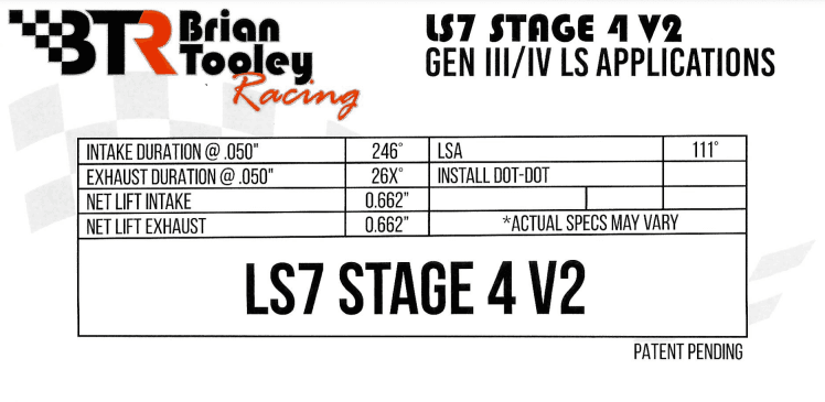 BTR Stage 4 Naturally Aspirated v2 Camshaft For LS7 Engines - 100HP Gain thumbnail 5
