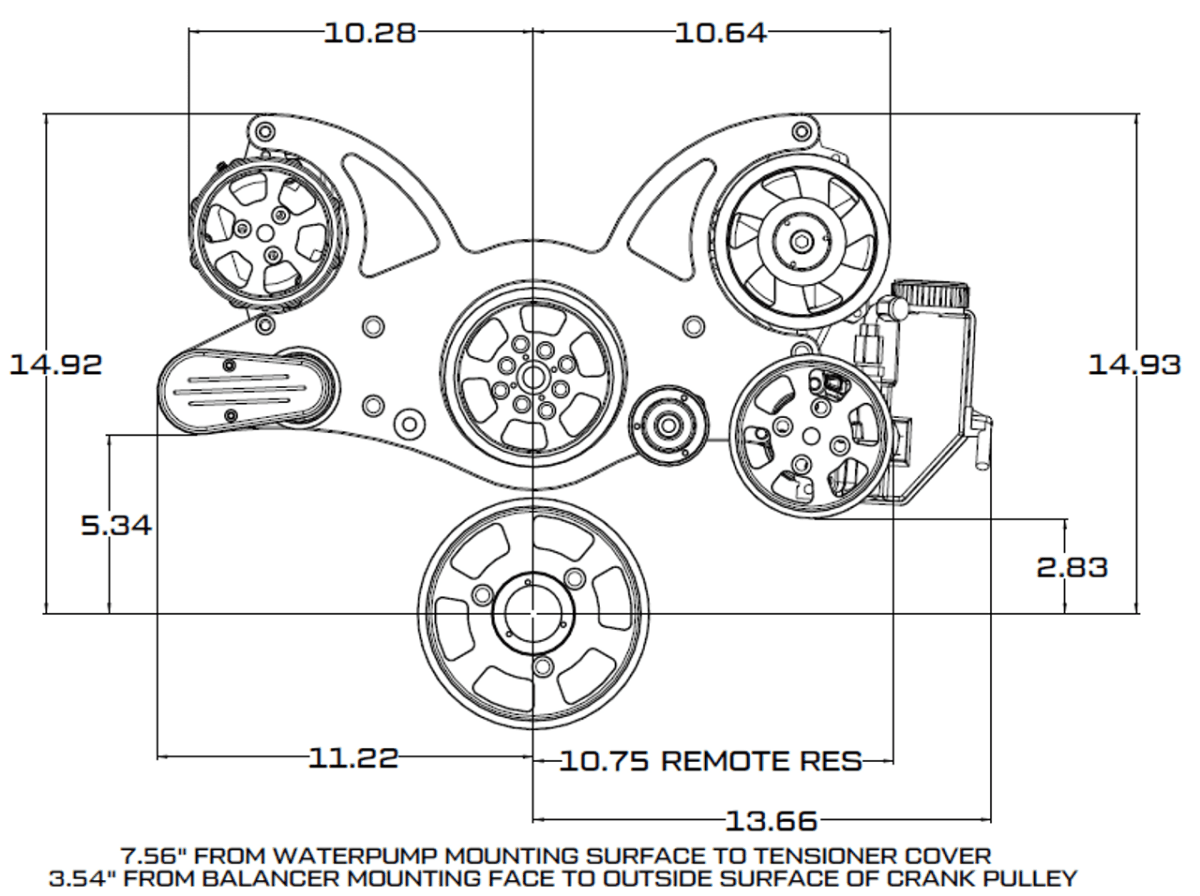 CVF Chevy Big Block Serpentine System with AC & Alternator (All Inclusive) - Black thumbnail 2