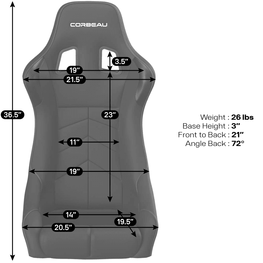 Blemished Corbeau DFX Black Vinyl Fixed Back Seats - Pair thumbnail 5