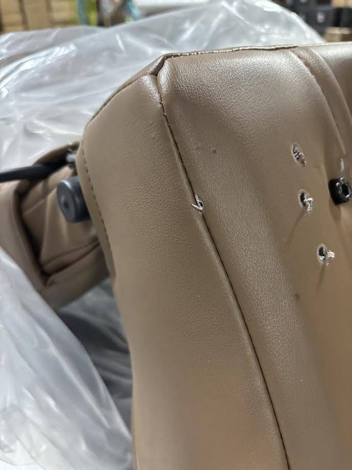 Blemished Corbeau Moab Tan Vinyl Reclining Passenger Side Racing Seat - Single thumbnail 2