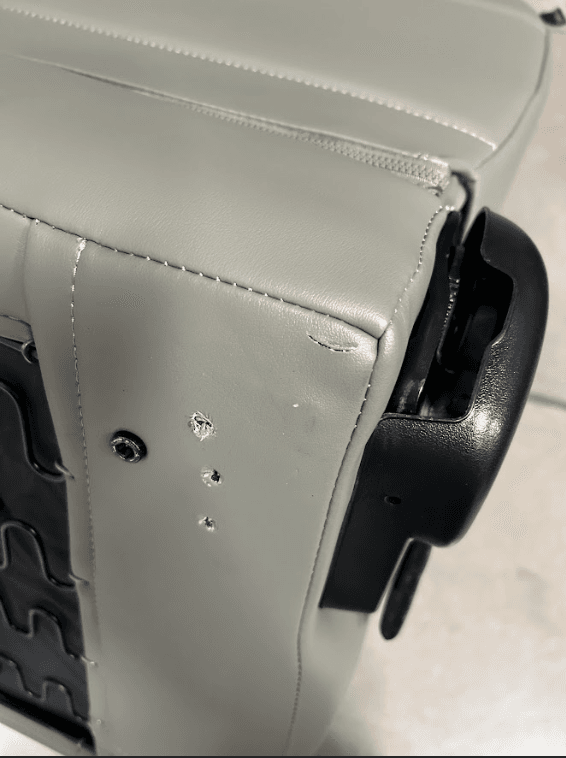 Blemished Corbeau Moab Grey Vinyl Reclining  Back Racing Seats w/ Seat Heaters - Pair thumbnail 3