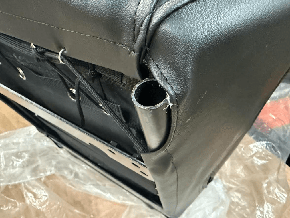 Blemished Corbeau DFX Black Vinyl Fixed Back Seats - Pair thumbnail 6