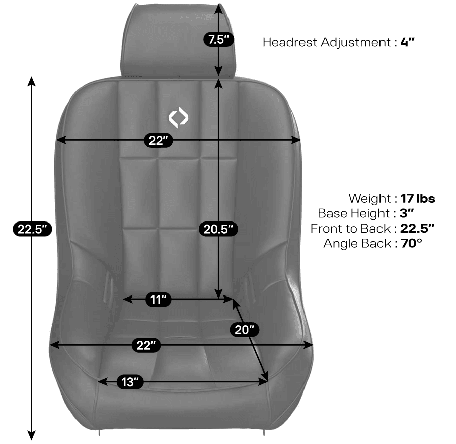 Blemished Corbeau Baja Low-Back Black Vinyl/Cloth Fixed Back Seats w/ Headrests - Pair thumbnail 6