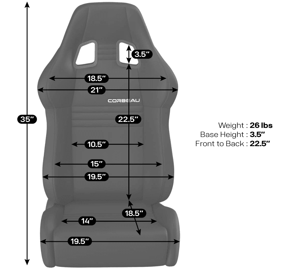 Blemished Corbeau A4 Black Microsuede/Vinyl Reclining Back Racing Seats - Pair thumbnail 5