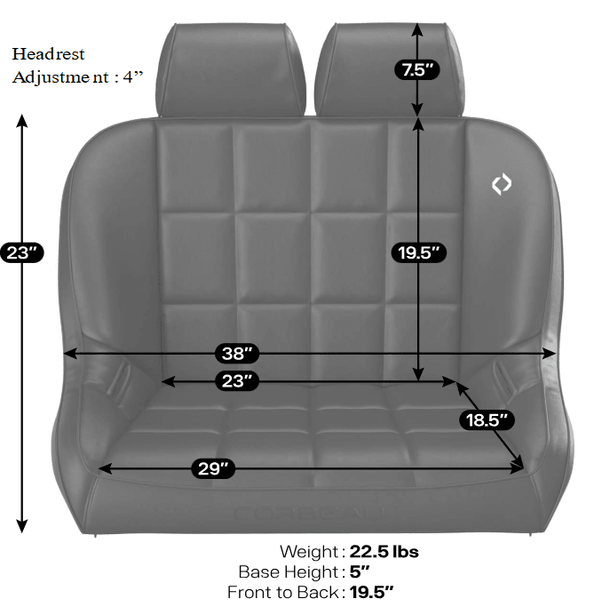 Corbeau 36-inch Baja Bench Seat thumbnail 6