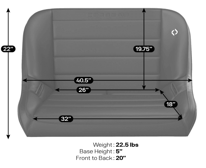 Corbeau 40-inch Baja Bench Seat thumbnail 5