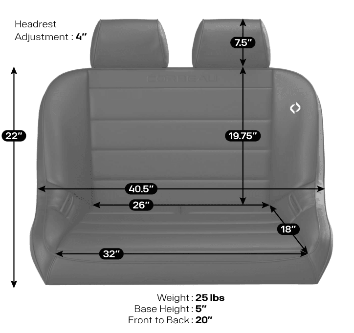 Corbeau 40-inch Baja Bench Seat thumbnail 6