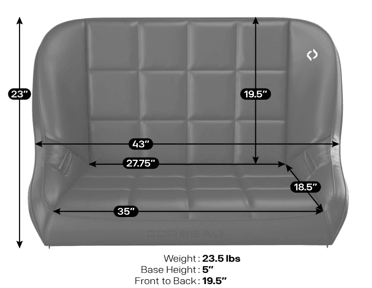 Corbeau 42-inch Baja Bench Seat thumbnail 5