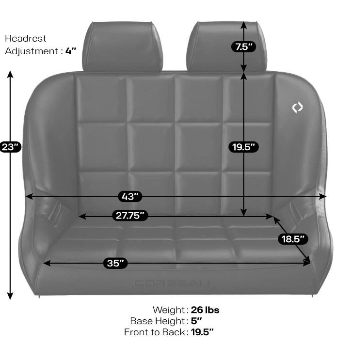 Corbeau 42-inch Baja Bench Seat thumbnail 6
