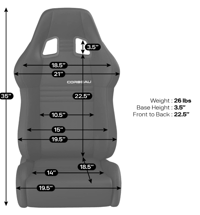 Corbeau A4 Reclining Seat (Pair) thumbnail 5