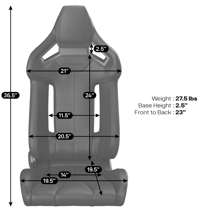 Corbeau FXR Reclining Racing Seat - Pair thumbnail 4