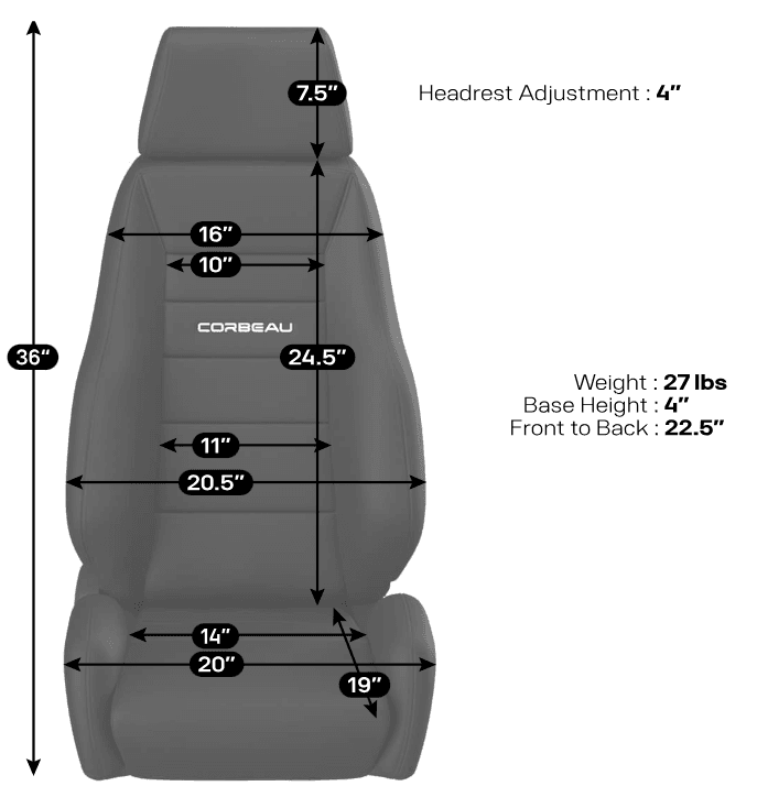Corbeau GTS II Reclining Seat (Pair) thumbnail 6
