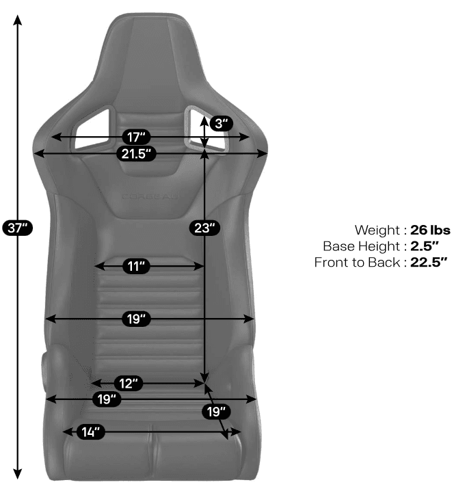Corbeau Sportline RRB Reclining Seat  (Pair) thumbnail 5
