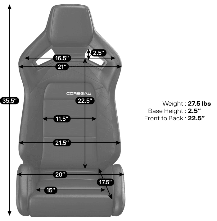 Corbeau Sportline RRX Reclining Racing Seats (Pair) thumbnail 7