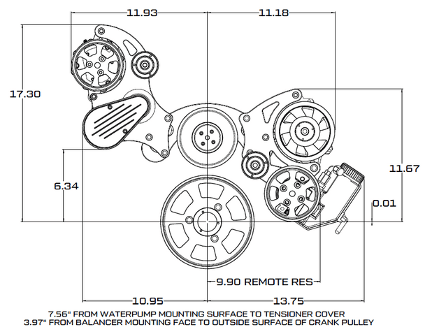 CVF Chevy LT4 Wet Sump Gen V 8-Rib Serpentine System with AC, Power Steering & Alternator - Black Diamond (All Inclusive) thumbnail 4