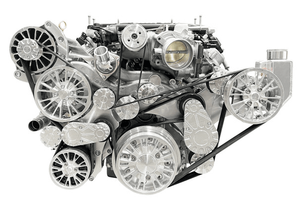 CVF Reaper Chevy LT4 Wet Sump 10-Rib Gen V Serpentine System with AC, Power Steering & Alternator - Black (All Inclusive) thumbnail 2