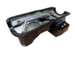 [GARAGE SALE] Canton 289-302 Canton 7 Quart T-style Rear Sump Oil Pan w/ Scraper, SC Return Bung & Oil Pickup - Black Powdercoated