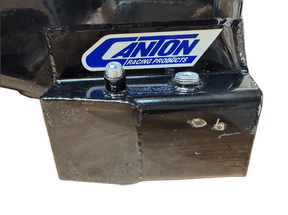[GARAGE SALE] Canton 289-302 Canton 7 Quart T-style Rear Sump Oil Pan w/ Scraper, SC Return Bung & Oil Pickup - Black Powdercoated thumbnail 3