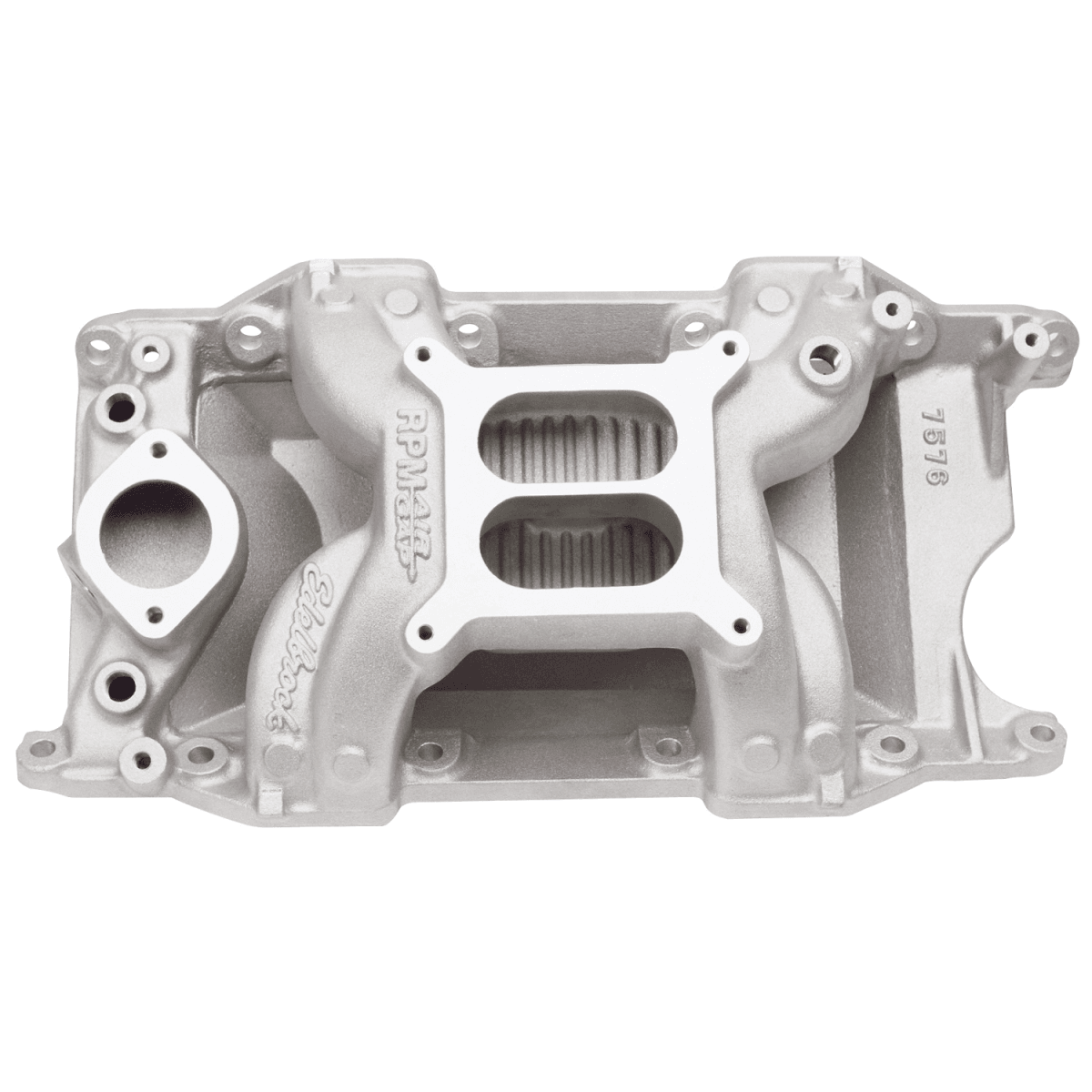 Edelbrock Performer RPM Air-Gap Dual Plane Non-EGR Intake Manifold for SBM LA Block 318/340/360 - Square Bore thumbnail 2