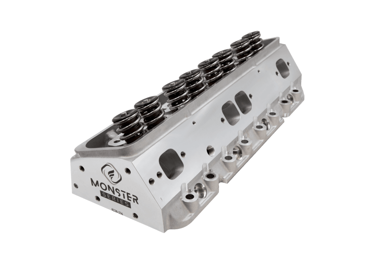 Frankenstein M23 Monster 236cc SBC CNC Ported 23 Degree Angle Plug Cylinder Head, 69cc Chambers - .800 Solid Roller thumbnail 2