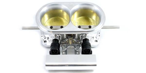 Accufab 2-Barrel Dual 3.50" Blade Mountain Motor Throttle Body w/ Fuel Rail thumbnail 2