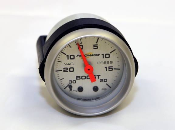 Procharger Mechanical 20 PSI Boost Gauge - 2-1/16" Silver Face thumbnail 2