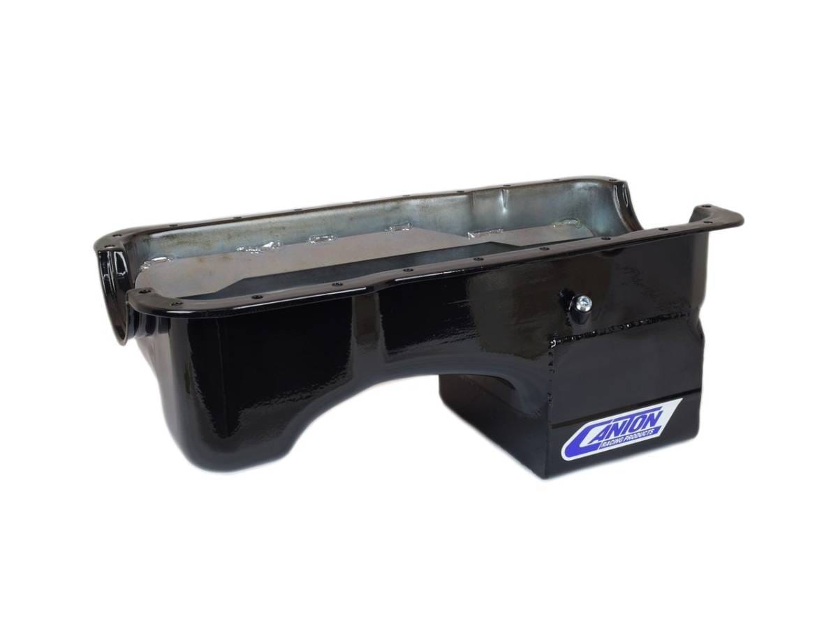 Ford Mustang 289/302 Canton 7 Quart Deep Rear Sump Oil Pan Black Powdercoated w/ Scraper thumbnail 2