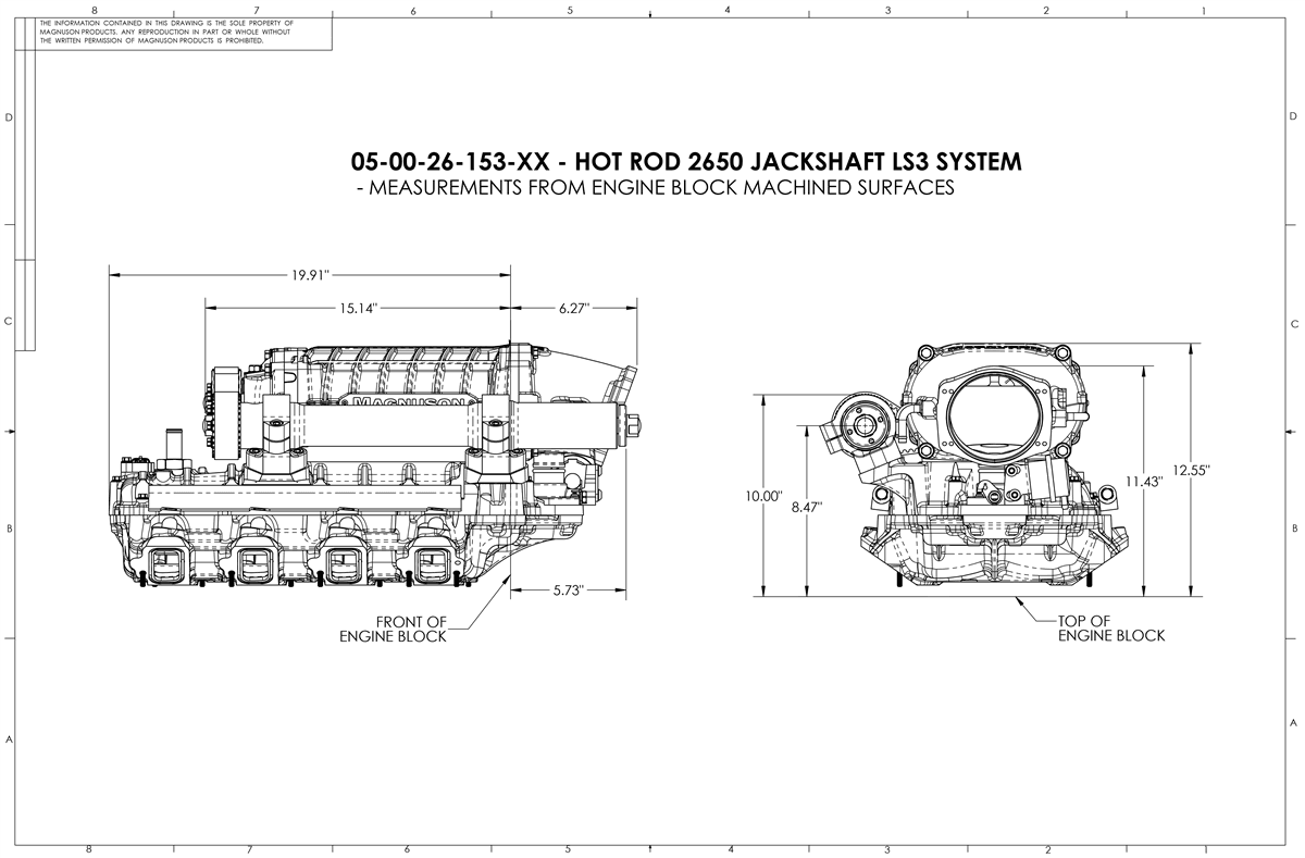 GM / Chevrolet LS3 / LSA 6.2L V8 Magnuson TVS2650R Supercharger Intercooled Hot Rod Kit thumbnail 6