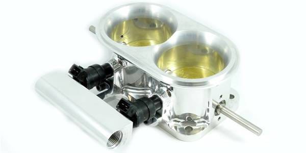 Accufab 2-Barrel Dual 2.75" Blade Mountain Motor Throttle Body w/ Fuel Rail thumbnail 2
