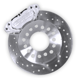 Aerospace 8.8 Ford Housing Ends 4 Piston Rear Heavy Duty Drag Disc Brakes With Stock C-Clip Axles (5 Lug) - 1/2" Stud