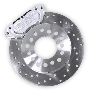 Aerospace 8.8 Ford Housing Ends 4 Piston Rear Heavy Duty Drag Disc Brakes With Stock C-Clip Axles (5 Lug) - 1/2" Stud